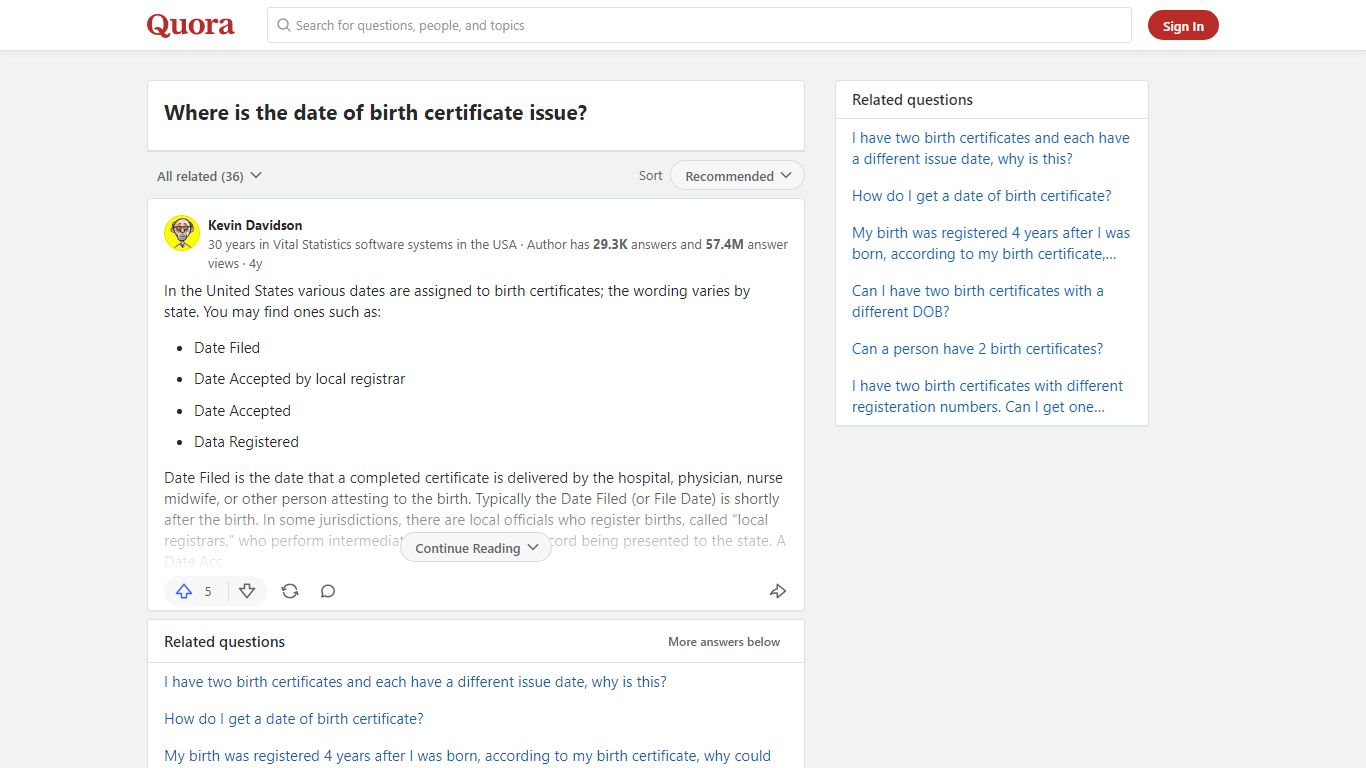 Where is the date of birth certificate issue? - Quora